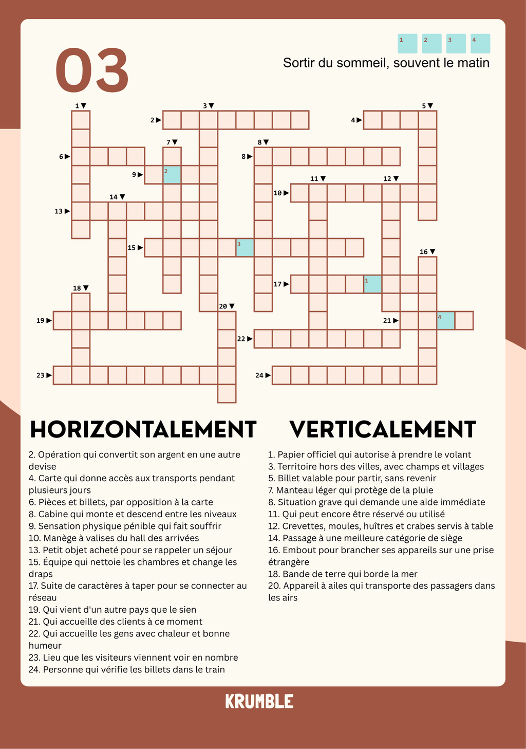 Mots croisés Krumble - Edition Voyage