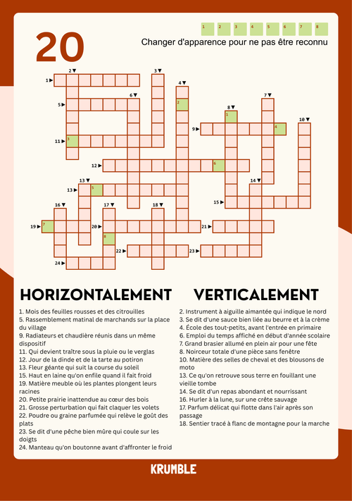 Mots croisés Krumble - Edition Automne