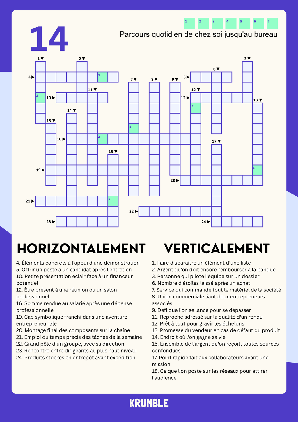 Mots croisés Krumble - Edition Business